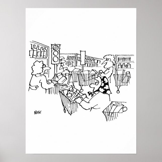 Poster Luzes de tráfego de controle de tráfego em um supe (Frente)