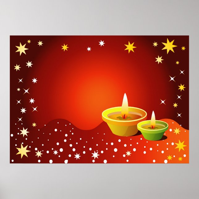 Poster Luzes Diwali brilhantes (Frente)