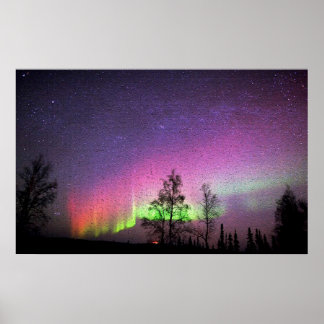 Póster Luzes do Norte do Céu Noturno de Alaska Arte Crepi