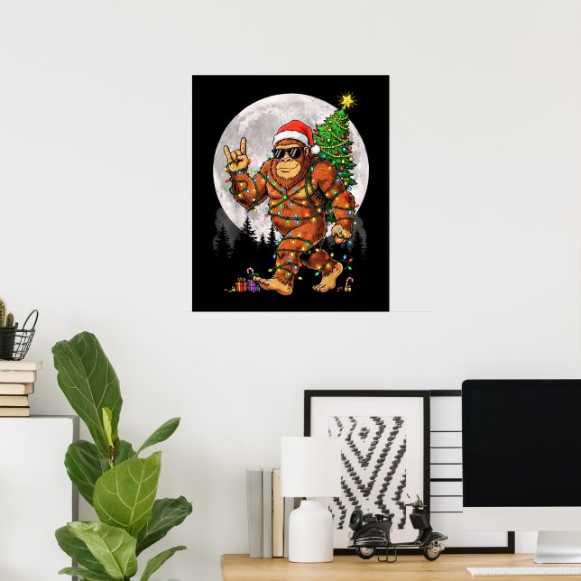Poster Luzes e Lua de Natal Divertidas do Pé Grande (Escritório em casa)