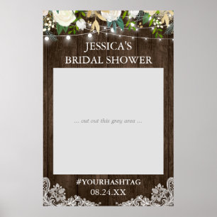 Poster Luzes Florais de Madeira Rústica Adereço de Foto p