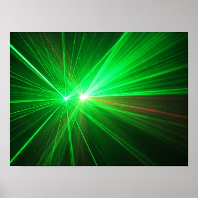 Poster Luzes laser vermelhas e verdes (Frente)