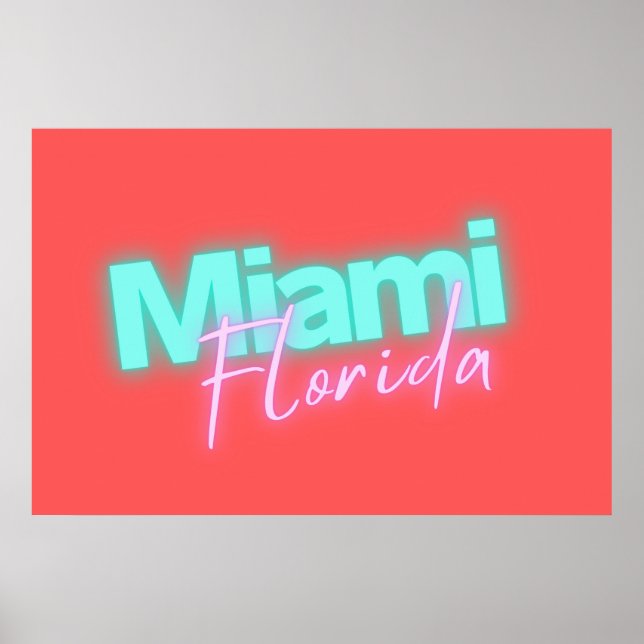 Poster Luzes Modernas de Miami Neon (Frente)