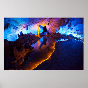 Póster Luzes na Caverna da Flauta de Junco, China