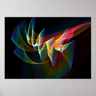 Póster Luzes nortes, Abstrato Aurora Arco-Íris Colorida