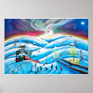 Poster Luzes nortes aurora borealis pintura G Bruce
