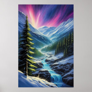 Poster Luzes nortes Sobre Vale Congelado