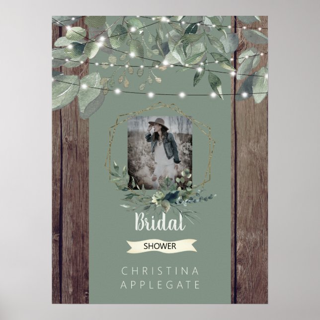Poster Luzes Rústicas e Foto em Madeira Chá de Noiva III  (Frente)