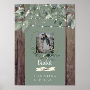 Poster Luzes Rústicas & Foto de Madeira Salvia Festa de N