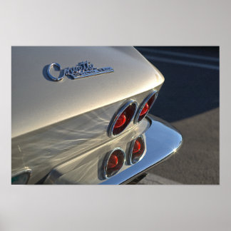 Poster Luzes traseiras do Stingray Corvette - Orange Coun