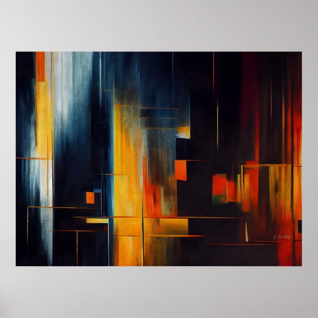 Poster Luzes Urbanas Geometria Abstrata (Frente)