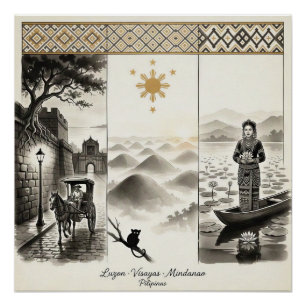 Póster Luzon · Visayas · Mindanao — A Viagem Nacional