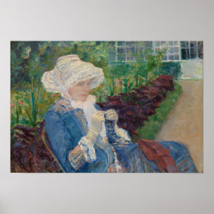 Póster Lydia Crocheting in the Garden at Marly