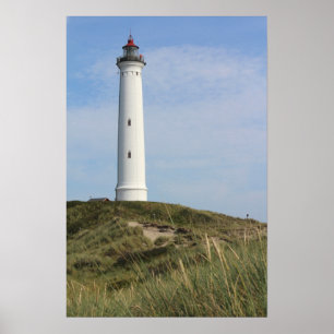 Poster Lyngvig Fyr, Lighthouse, Ringkobing, Dinamarca