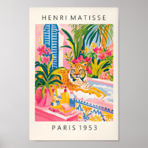 Poster Lynx In Bathtub Funny Poster, Matisse Art Impressã