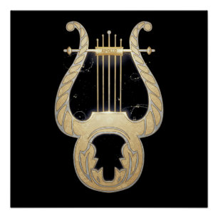 Póster Lyre de Apollo   Mitologia Grega Art Nouveau Desig