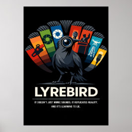 Poster Lyrebird Reality Mimicry Art