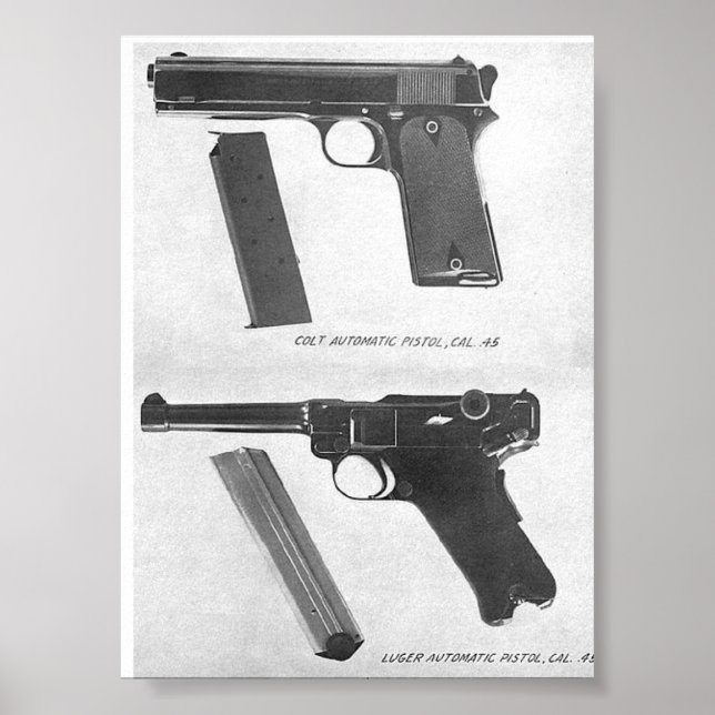 Poster m1911 vs. pistola Luger P08 (Frente)