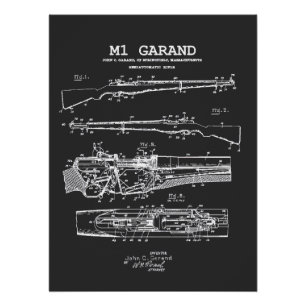 Póster M1 Garand - World War 2 Weapon Blueprint Rifle
