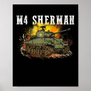 Poster M4 Sherman O Ww2 Tank Um Tanque Do Exército Wwii P