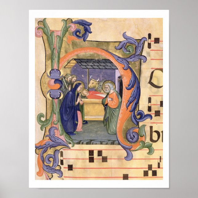 Póster M. 571 f.6r Historiou o "H" inicial que representa (Frente)