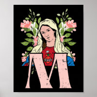 M Mary Virgin Sagrado Coração Jesus Católico Relig
