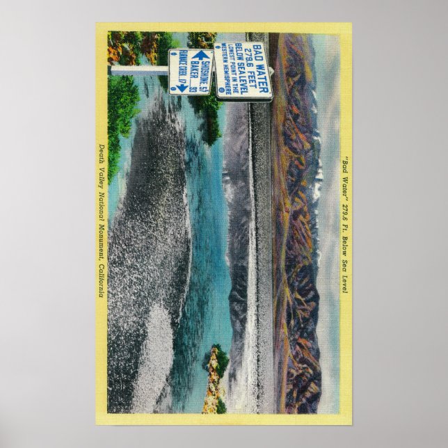 Póster Má Água no Monumento Nacional do Vale da Morte (Frente)