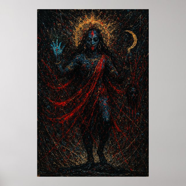Poster Maa Kali - Deusa do Trabalho de arte de Poder e Pr (Frente)