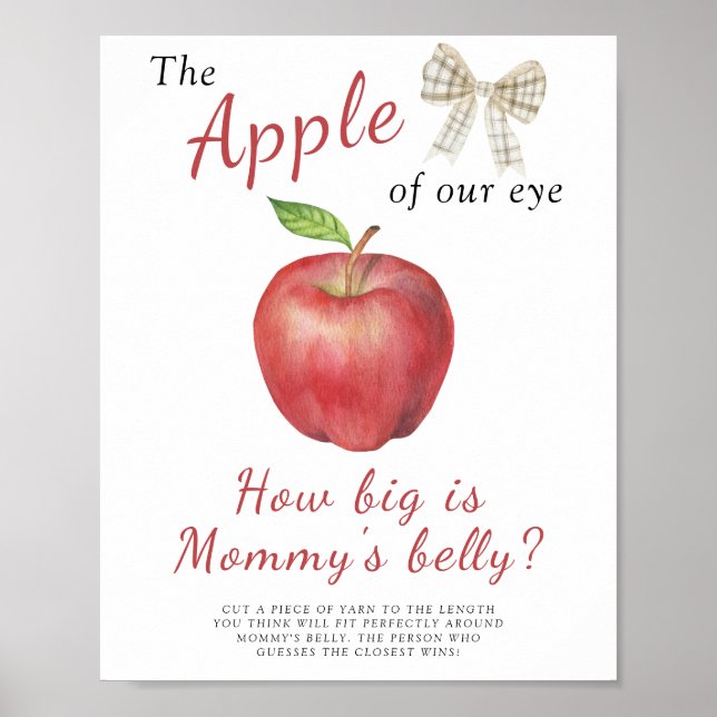 Poster Maca de aquarela - quão grande é a barriga da mamã (Frente)