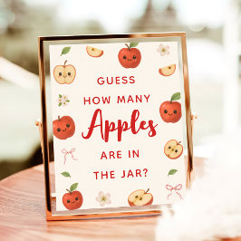 Poster Maçã do meu Chá de fraldas visual adivinha quantas