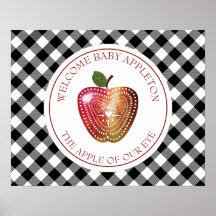 Maçã Do Nosso Chá de fraldas De Xadrez De Orquídea