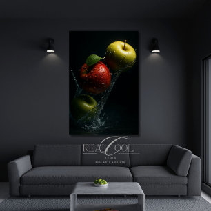 Poster Maçã Espalhando Água – Arte de Parede de Fotografi