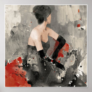 Póster Maçã Selvagem Vintage Watercolor Mulher