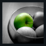 Poster Maçã Verde<br><div class="desc">Uma imagem pop a cores,  embelezando uma bela maçã verde.</div>
