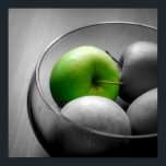 Poster Maçã Verde<br><div class="desc">Uma imagem pop a cores, embelezando uma bela maçã verde.</div>