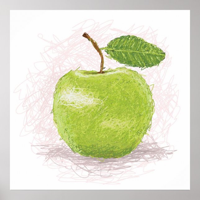 Póster maçã verde (Frente)