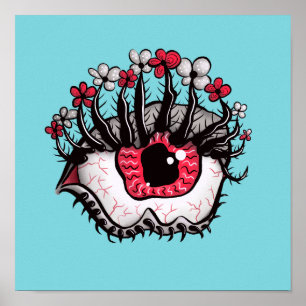 Poster Macabre Olho Derretido Arte Negra Psicodélica