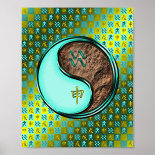 Poster Macaco Aquário e Terra