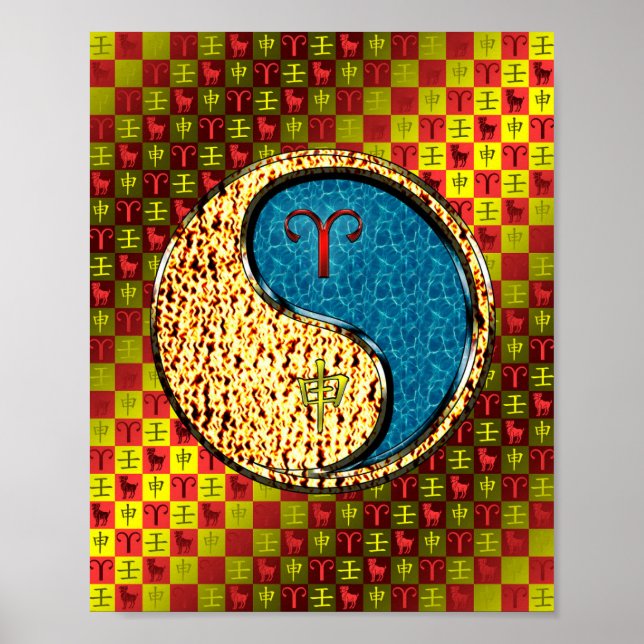 Poster Macaco Aries & Water (Frente)