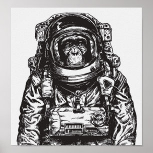 Poster Macaco Astronauta