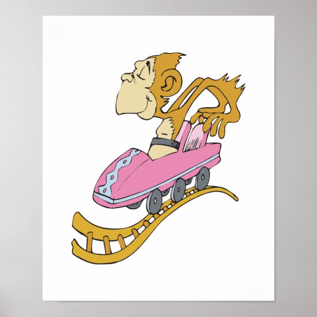 Póster Macaco bobo na porta copos rolante (Frente)