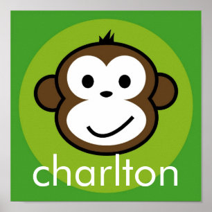 Poster Macaco Cheeky Personalizado [limão+verde]