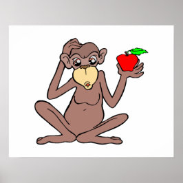 Poster Macaco Com Maçã