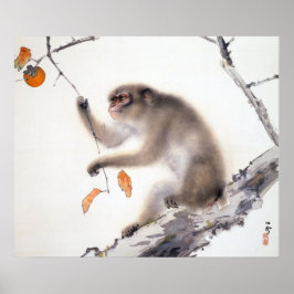 Póster Macaco com Persimmons