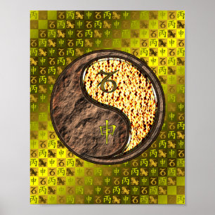 Poster Macaco de Capricórnio e Fogo