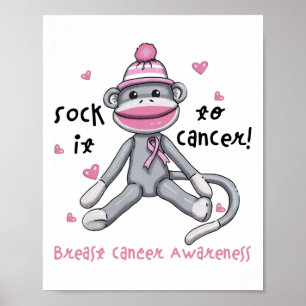 Poster Macaco De Consciência Do Cancer Mama-O Ao Cancer