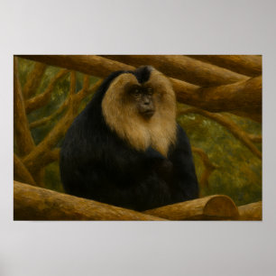 Poster Macaco de Forno Leão no Santuário da Floresta