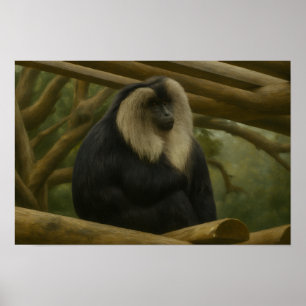Poster Macaco de Forno Leão no Santuário da Floresta