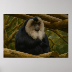 Poster Macaco de Forno Leão no Santuário da Floresta