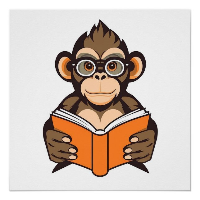 Póster Macaco de Leitura (Frente)